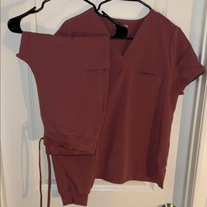 Maroon Scrub Set